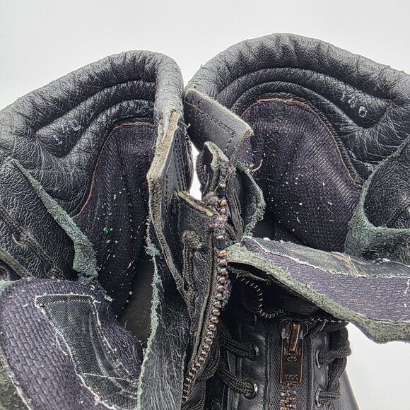 Tactical Work Boots Mens Size 14 Black Leather Vibram Soles Zipper Work Casual - Picture 9 of 13